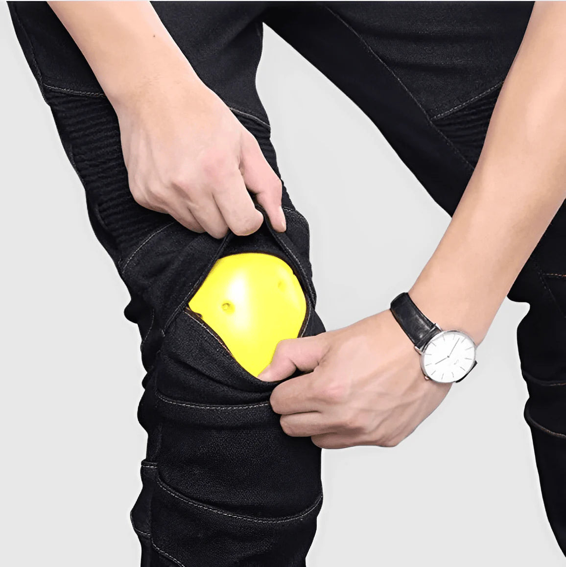 Jeans moto homme Denim noir