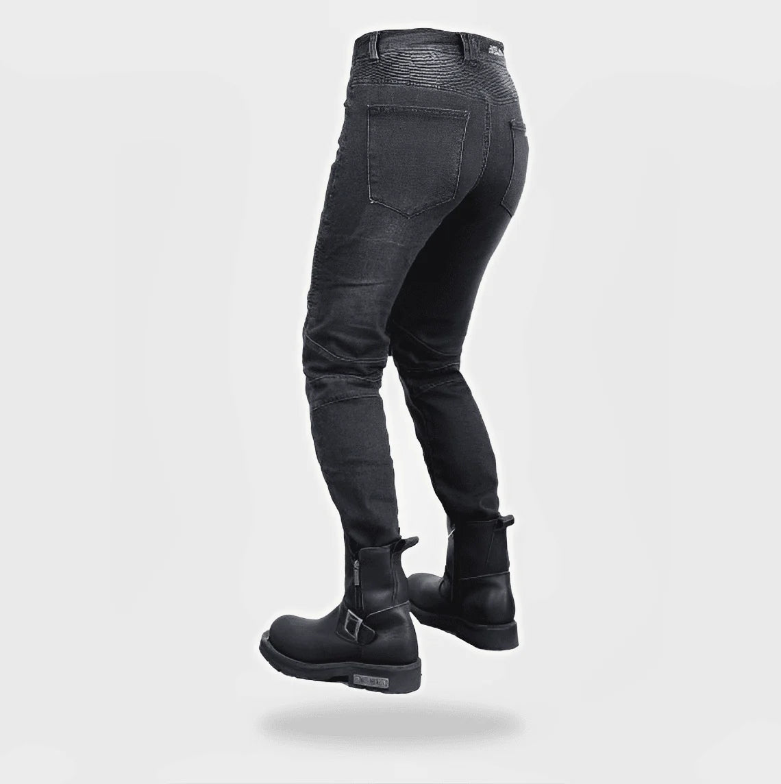 Jeans moto femme noir
