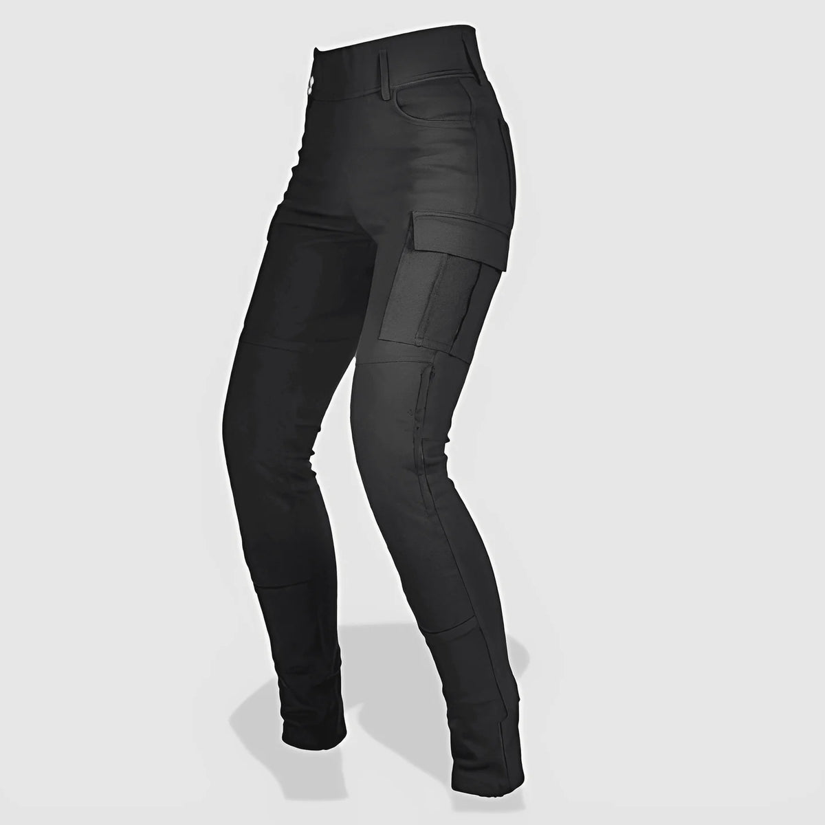 Pantalon cargo noir moto femme