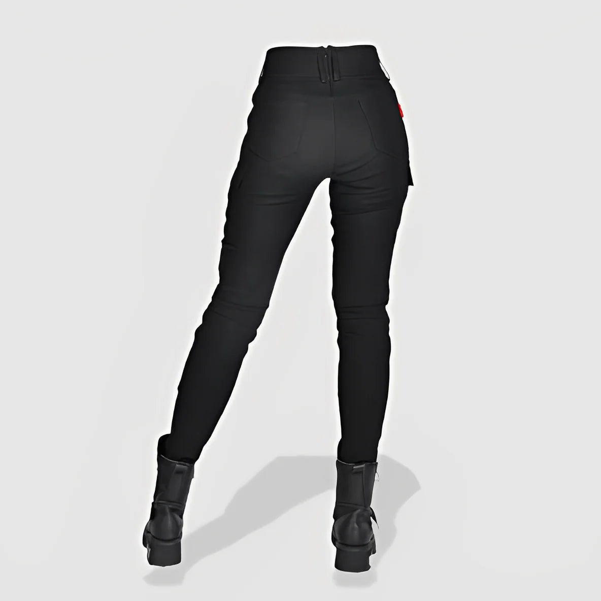 Pantalon cargo noir moto femme